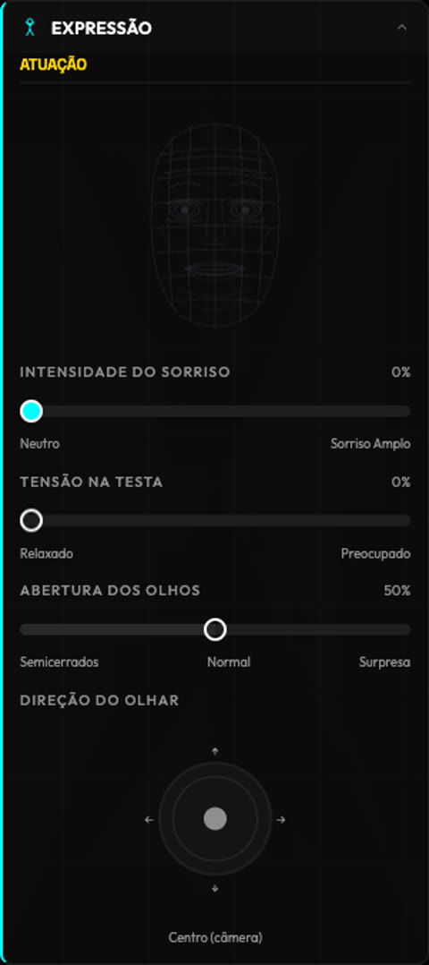Expressão: sorriso, olhar e tensão facial
